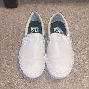 White Slip On Vans